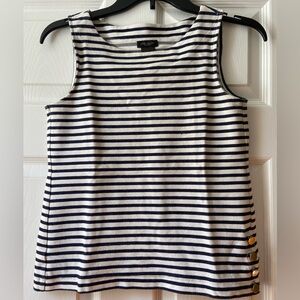 Ann Taylor Navy and White Stripe Top